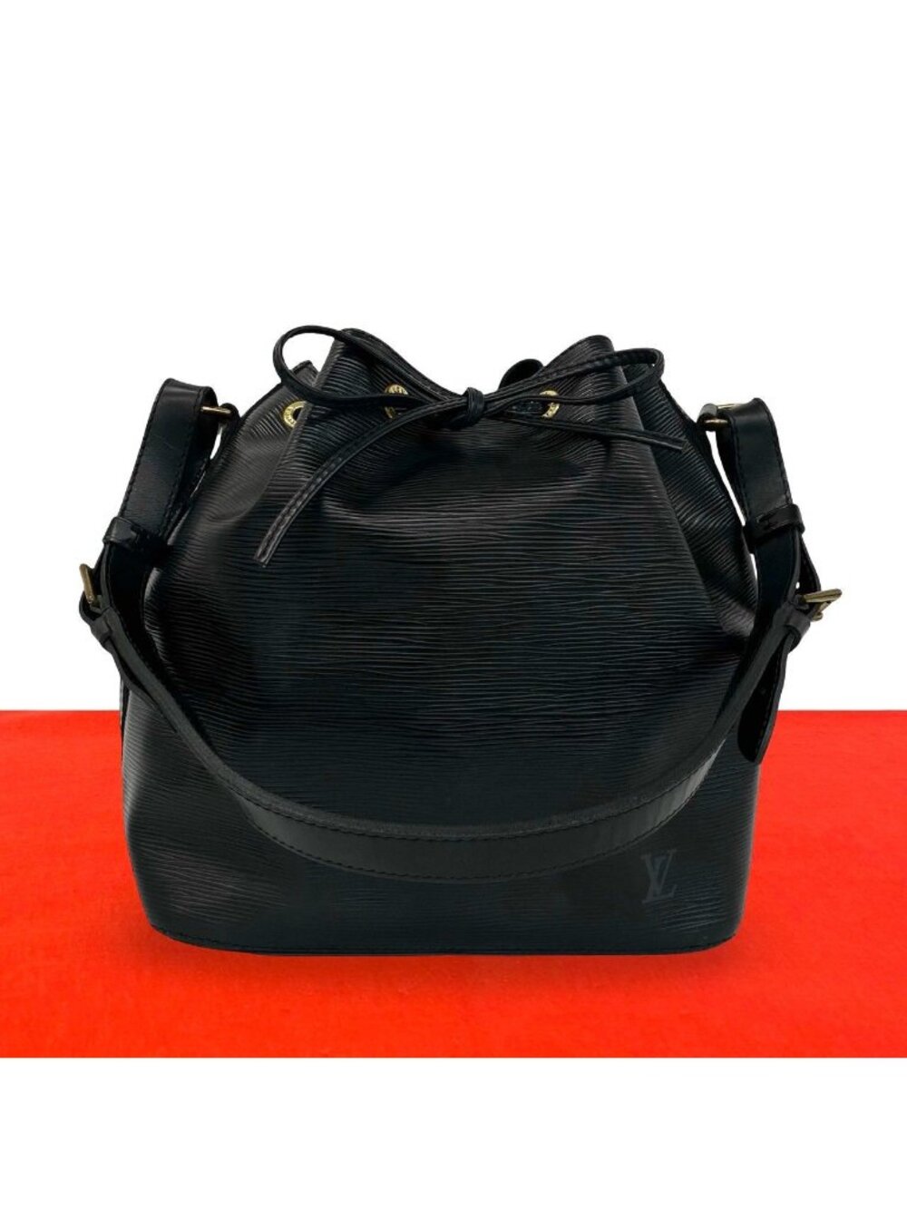 Louis Vuitton Vintage Petit Noe Epi Leather Drawstring Shoulder Bag Cross Noir